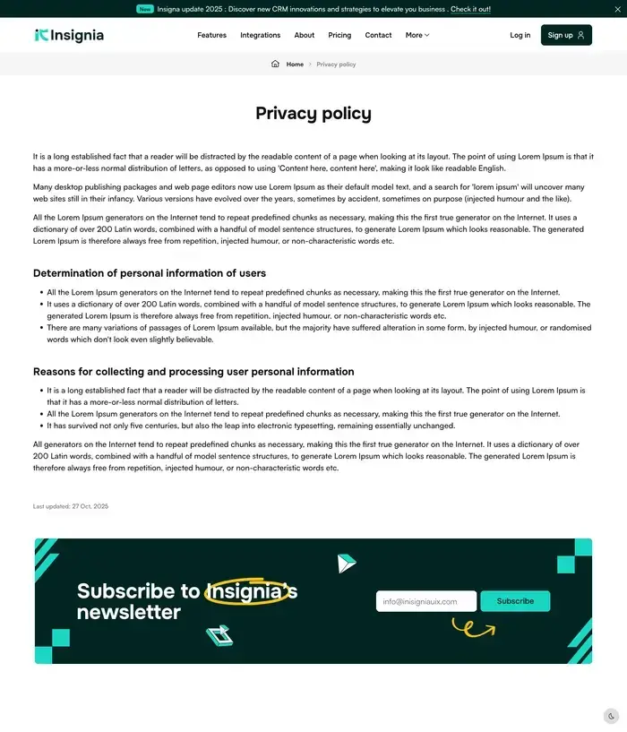 Privacy policy