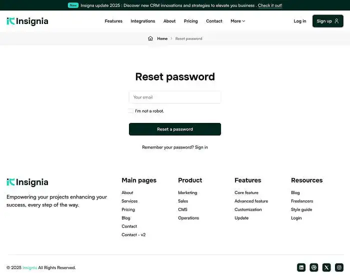 Reset password v2
