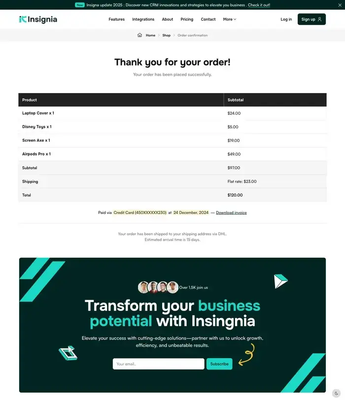 Order Confirm
