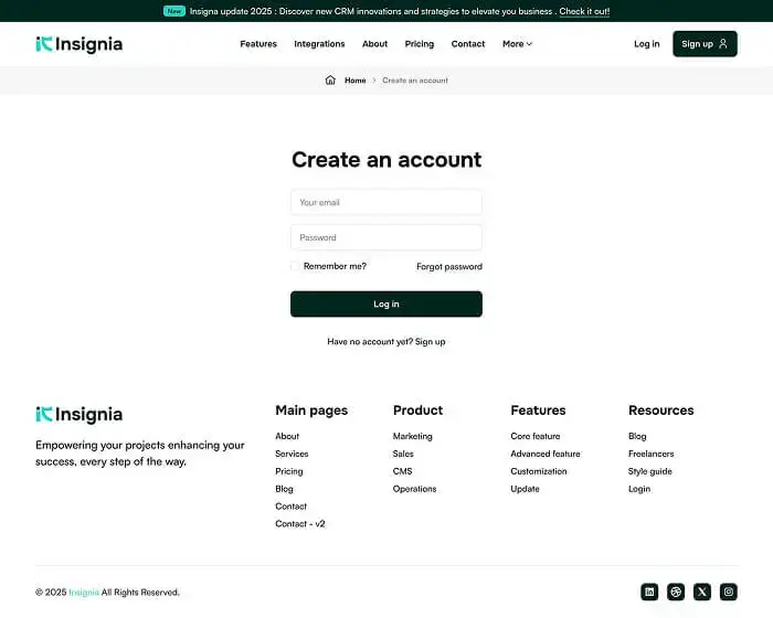 Sign up v2